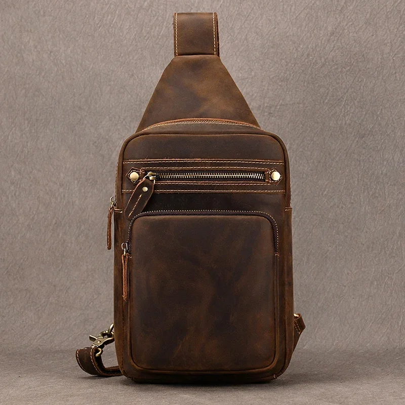 Genuine Leather Chest Bag for Men