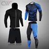 Men's Turtleneck Sports Top Running Leggings Sport Thermal Underwear Winter Workout Base Layer Jogging Wear Men Second Skin 1