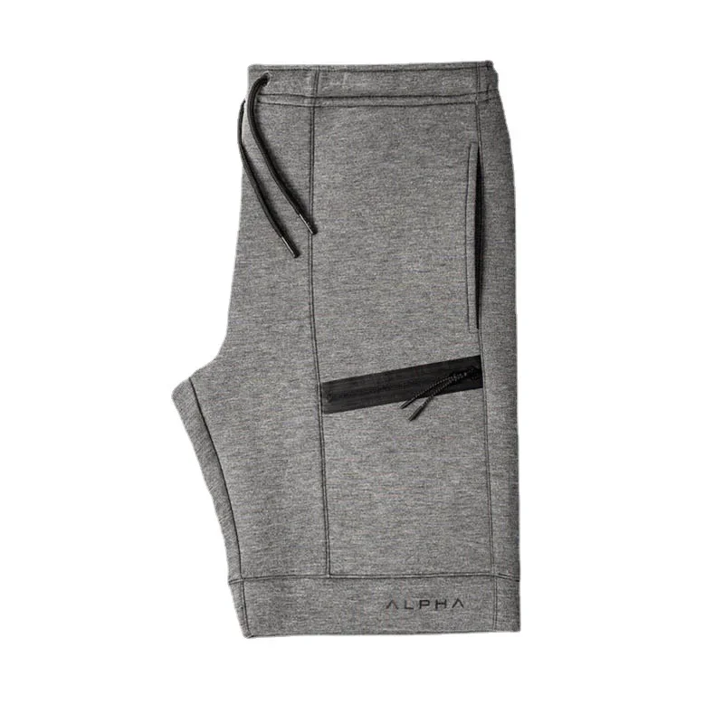 Spring Autumn Cotton Fitness Long Pants Men's Elastic Small Foot Zipped Pocket Sports Pants Deep Squat Training Sweatpants