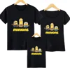Disney Minions family cotton printed t-shirts men and women summer new loose short-sleeved parent-child outfits cartoon tops 1