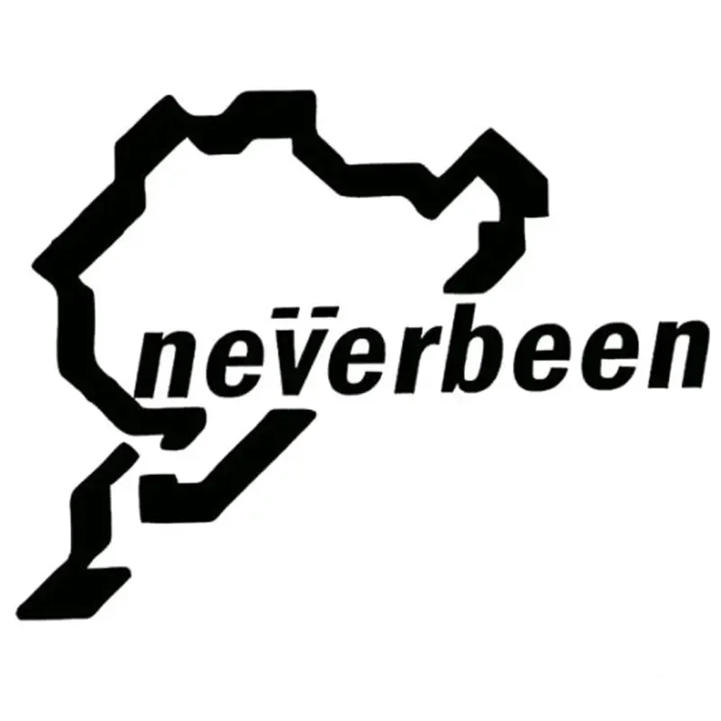 

Автомобильная наклейка SZWL Neverbeen, креативная Виниловая наклейка для JDM Euro Nurburgring, забавная Водонепроницаемая наклейка, наклейки черного и белого цвета, 14 см * 10 см