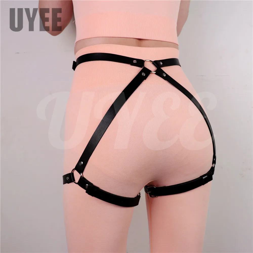 Women's PU Leather Waist & Leg Harness - Sexy Bondage Garter Lingerie & Gothic Rave Costume Accessory