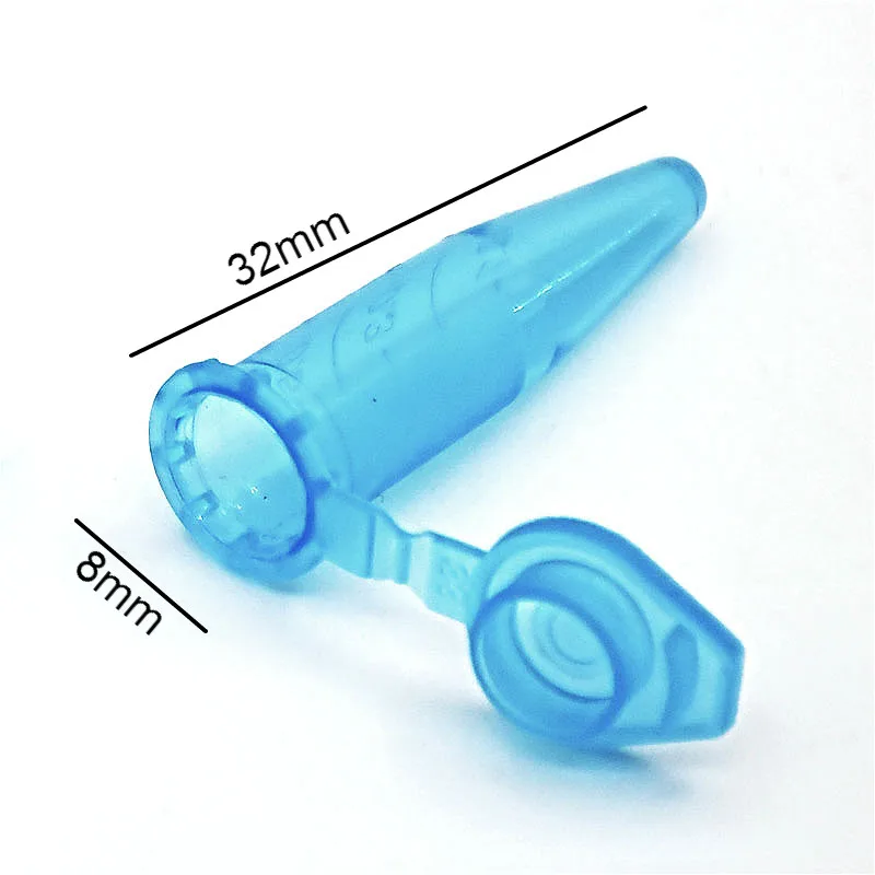 Microtubes Centrifuge Tube PCR Tube 0.5ml Laboratory Centrifugal Bottom Tip Blue EP With Scale Locked Cover 1000/PK Centrifuge Tube
