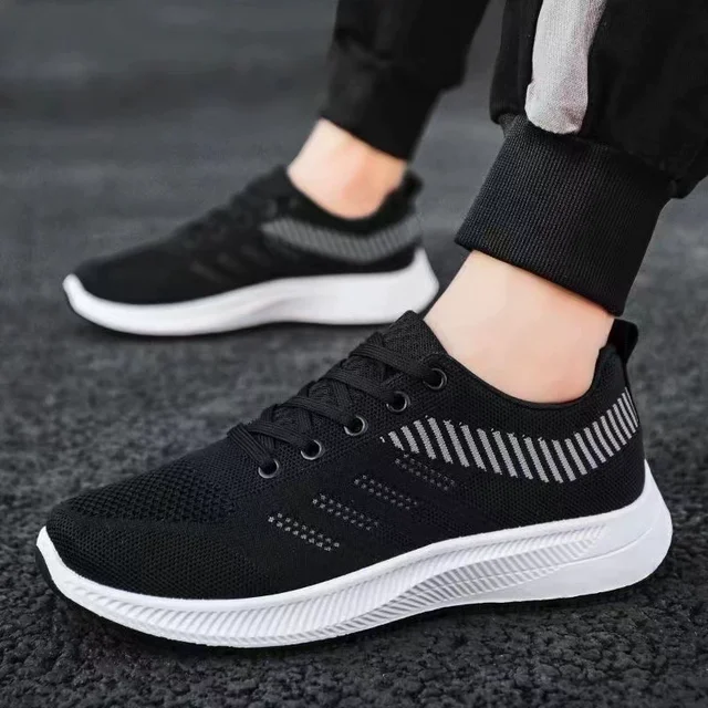 2025 Summer Unisex Mesh Casual Sneakers Outdoor Breathable Light Lace Up Casual Shoes for Men Flat Walking Training Sports Shoes 4