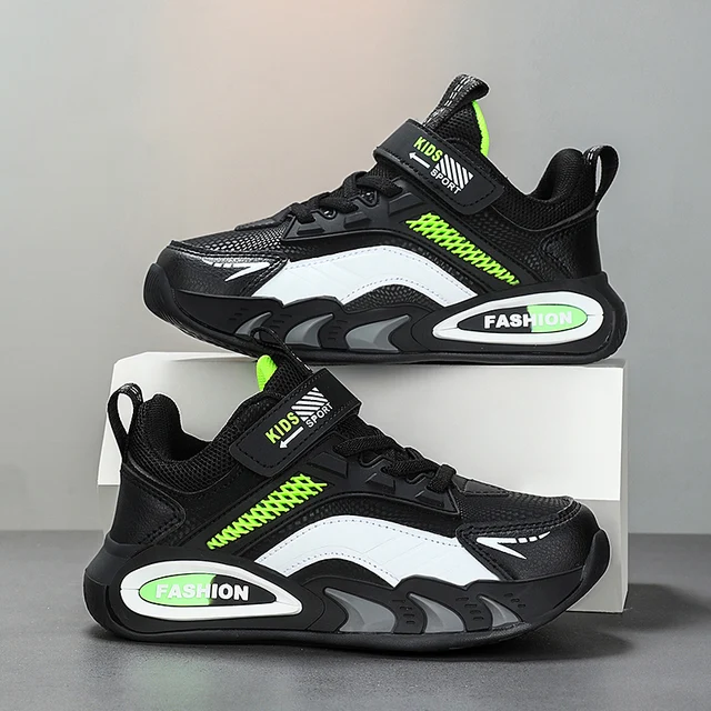 Chaussures de Tennis pour enfants, baskets de sport d'automne décontractées pour garçons, légères et respirantes, en cuir, pour entraînement quotidien, nouvelle collection 1