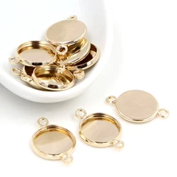 Multi - Size Colorful Plated Iron Pendant Trays - 25mm x 20pcs (KC Gold)