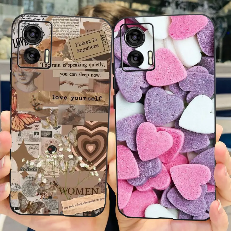 Матовый черный чехол для телефона Motorola Edge 30 Neo, задняя крышка, милый кот, динозавр, мультяшный узор для Edge30 Neo 30Neo, Мягкий силикон (art.: 3920c2cde5eef) - 3920c2cde5eef