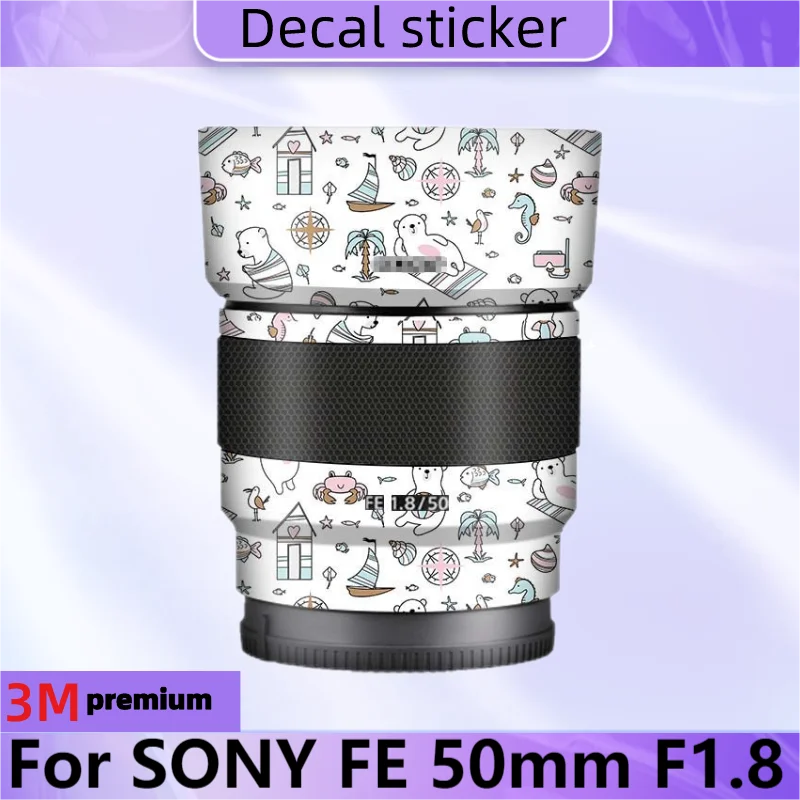 Per Sony Fe 50Mm F1.8 Adesivo Per Lenti Decalcomania Protettiva Per La Pelle Pellicola Avvolgente In Vinile Rivestimento Protettivo Antigraffio Sel50F