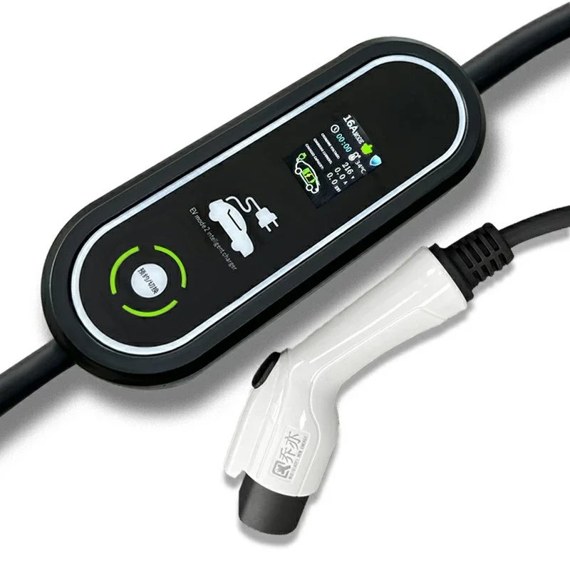 Portable EV Charger EV Charger GB/T 220V 3.3kw 16A EVSE Charging Cable GBT EU Plug Controller Wallbox for Electric Car