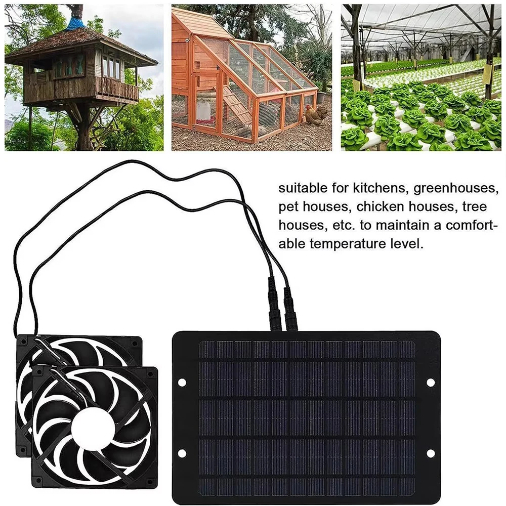 12V 10W Solar Exhaust Fan Mini Ventilator Solar Panel Powered Fan Air Extractor for Dog Chicken House RV Greenhouse