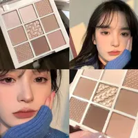2024 New Nine-Color Sweater Knit Button Eyeshadow Tray Pearl Matte Low Saturation Deep Oat Earth Color 5