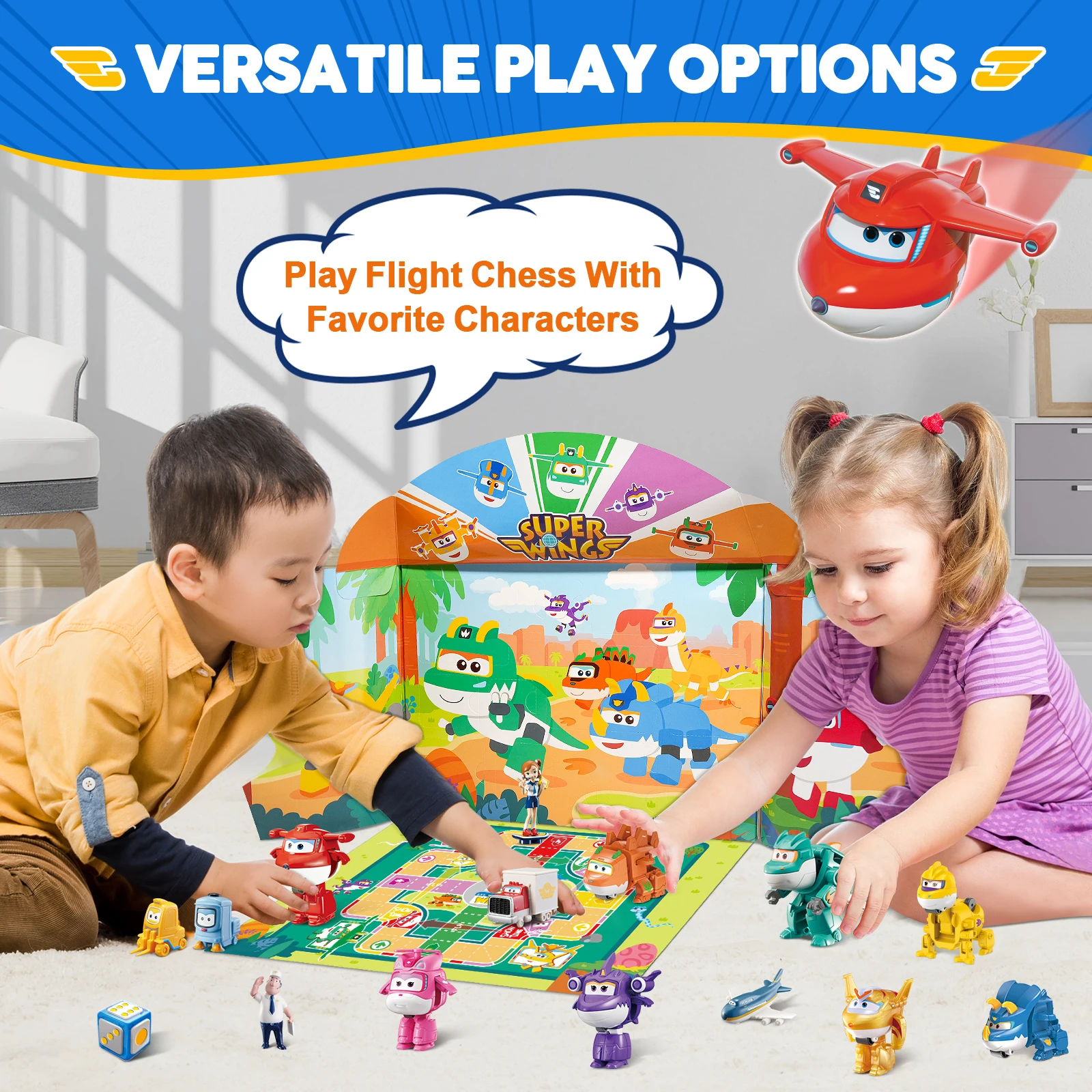 スーパーウィングス 14個入り 変形おもちゃ、2インチ飛行機コレクター