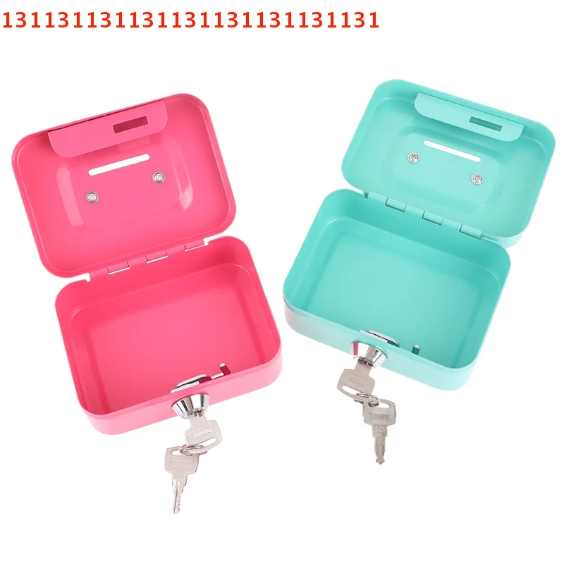 Mini Money Box; Key Lock Cash Vault; Portable Compact Metal Security ...