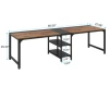 Tribesigns 90.55'' 2 Person Desk with Storage Shelves, Double Computer Desk with Spacious Desktop, Extra Long Study Writing Tabl 6