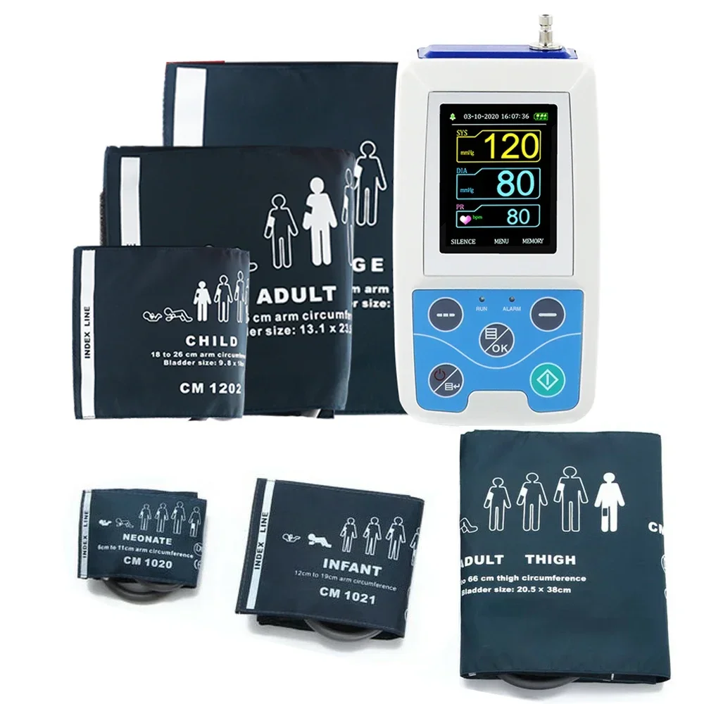 Ambulatory Blood Pressure Monitor 24 Hours NIBP Holter Software Neonate Infant Adult Child Large Adult Thigh 6 Size Cuff