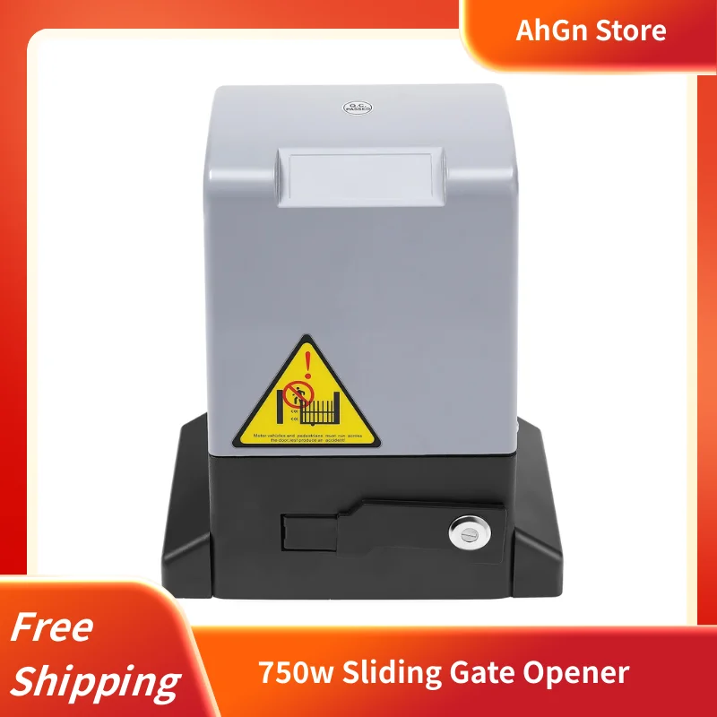 220V Sliding Gate Opener 750W Heavy Duty Automatic Gate Motor with Remote Control for Residential Villa Commercial Security Gate Without battery