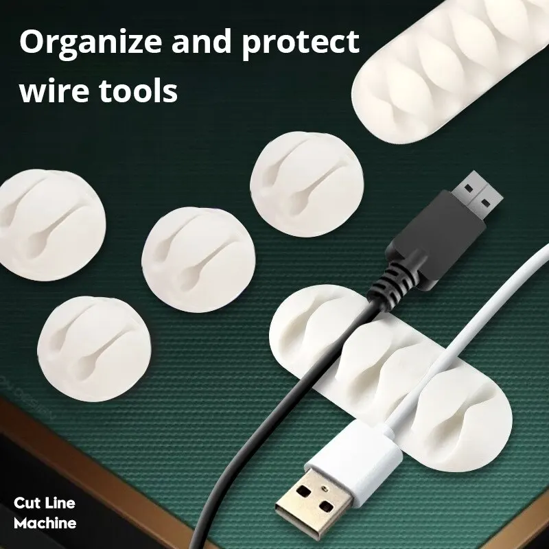 Cable Winder Silicone USB Cable Desktop Tidy Management Clips Holder Mouse Headphone Wire Organizer cable tie organizer cable tie mounts