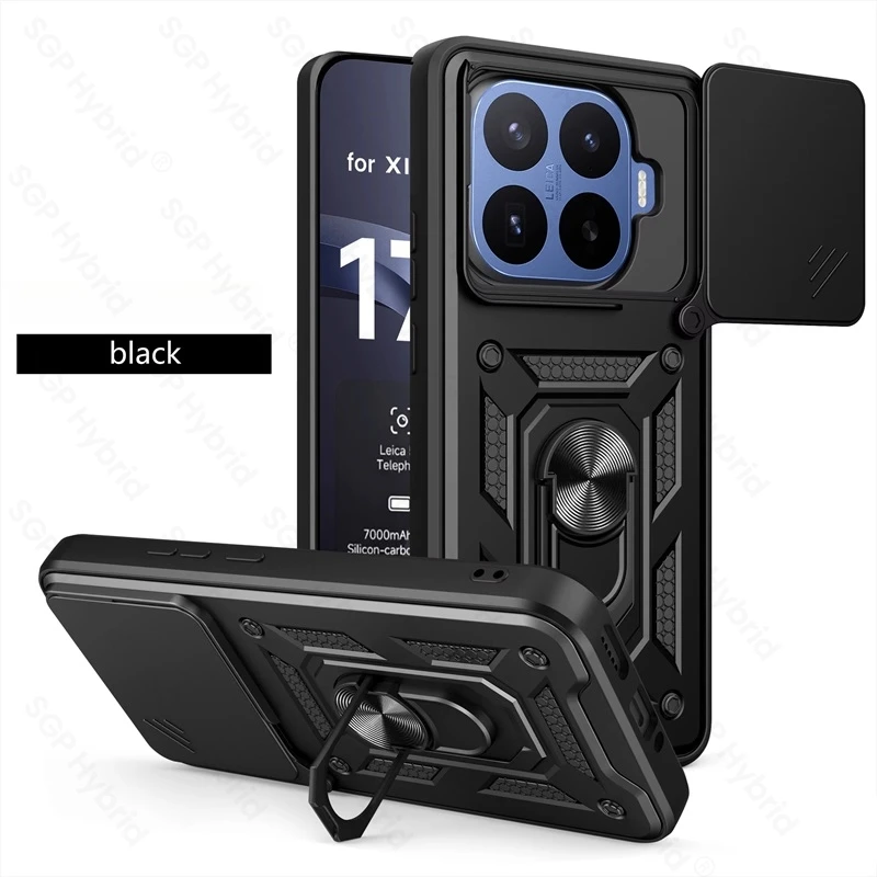 Slide Camera Lens Armor Case with Car Magnetic Holder Ring and Shockproof Cover