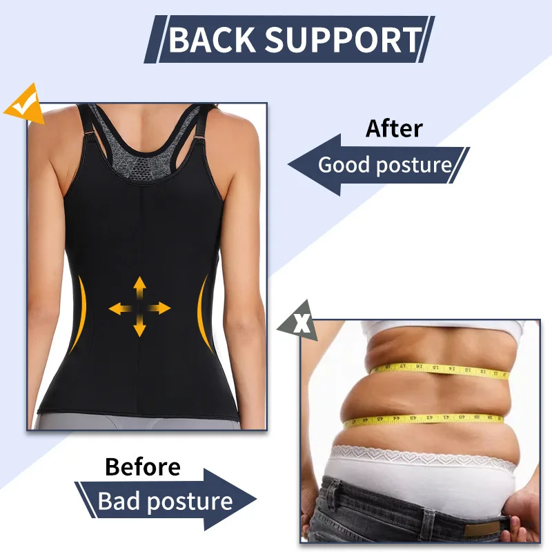 Taille Trainer Weste Abnehmen Korsett für Gewichtsverlust Body Shaper Sauna Anzug Kompression Shirt Bauch Gürtel Tops Shapewear 1PC – Detail 8