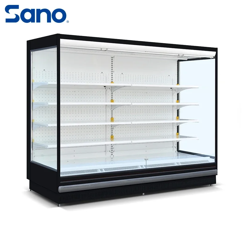 Supermarket Soft Drinks Showcase Chiller Front Open Chiller Front Open Refrigerator Air Curtain Display Case Painted Cooler