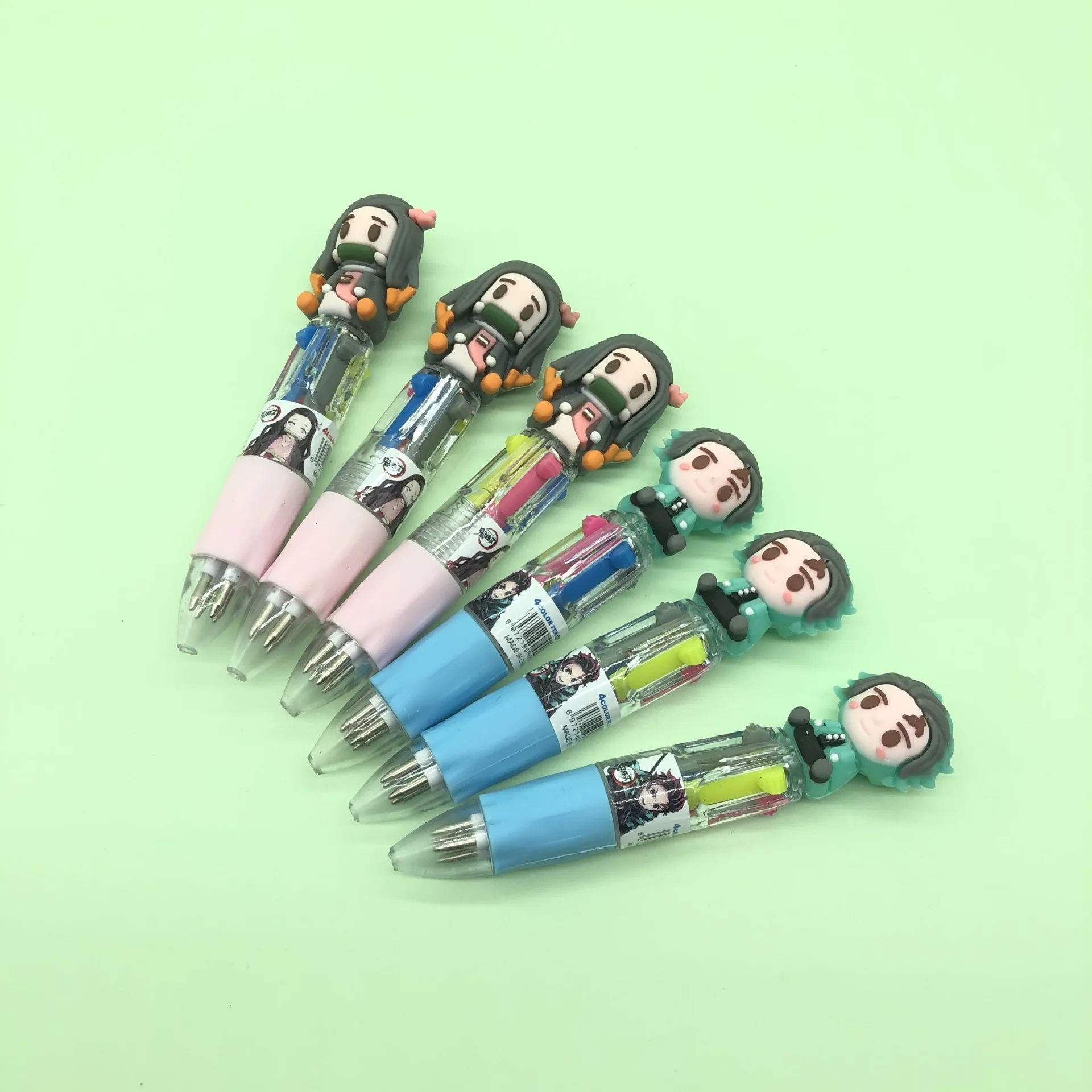 

Anime Kamado Tanjirou Nezuko Mini 4 Color Ballpoint Pen Colorful Pens Students School Stationery Supply Child Gift