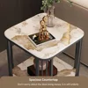 End Table with Storage, 2-Tier Side Table with Metal Frame,Modern Coffee Table for Small Spaces,Small Bedside 5