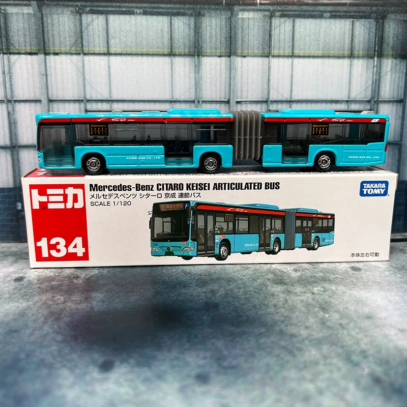 TOMY Alloy Car No. 134 Mercedes-Benz Citaro Keisei Articulated Bus Children's Toys Small Car Model Collection Ornaments