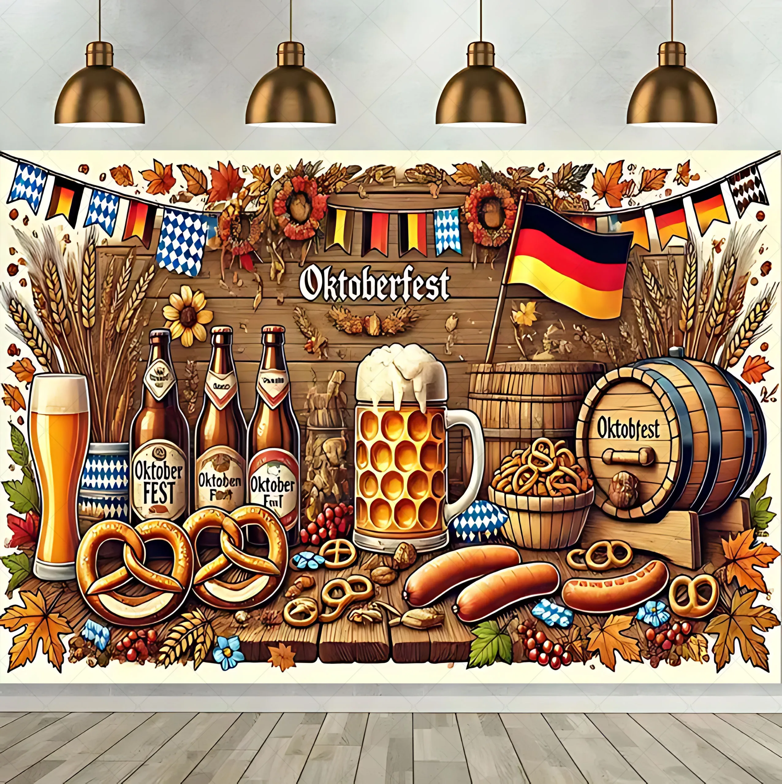 Oktoberfest Bier Thema Feier Hintergrund Tuch Wand Party Liefert Für Wohnzimmer Schlafzimmer Büro Hause Outdoor Dekoration – Detail 8