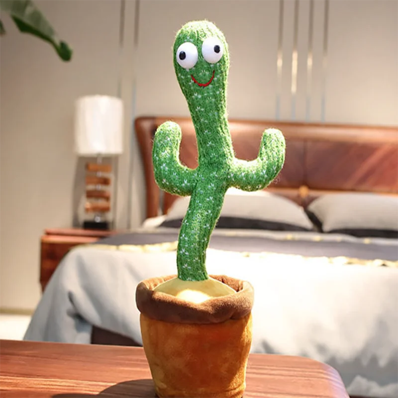 Lovely Dancing Cactus Talking Toy USB Charging Sound Record Repeat Doll Kawaii Cactus Kids Education Toys Gift Birthday Present