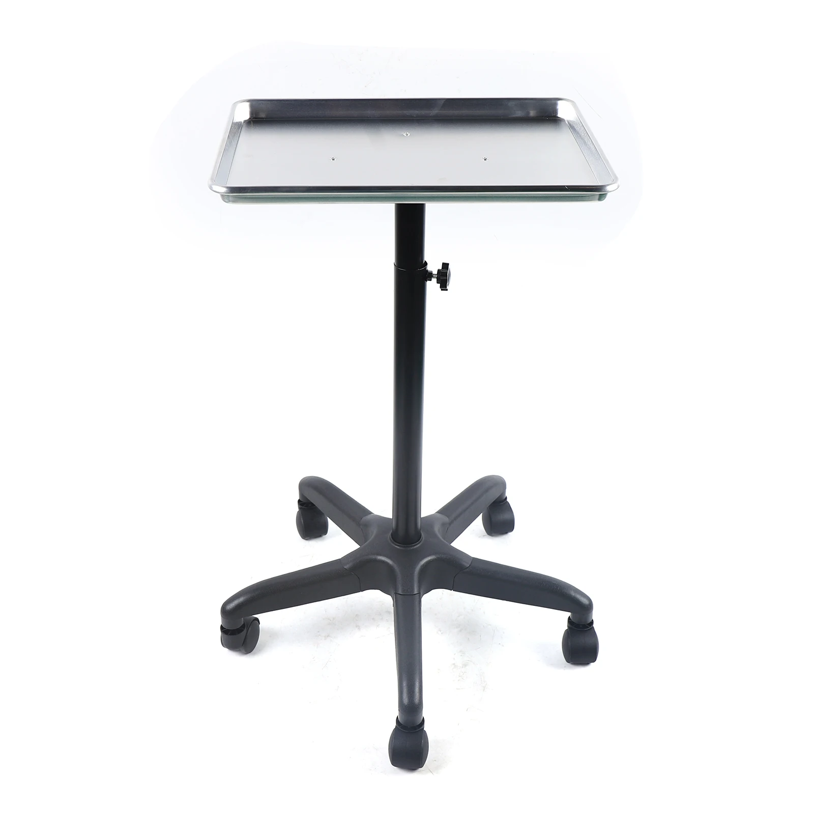 Beauty Salon Spa Tattoo Rolling Trolley Mobile Equipment Hairdressing Tool Cart Aluminum Service Instrument Tray Black/Silver