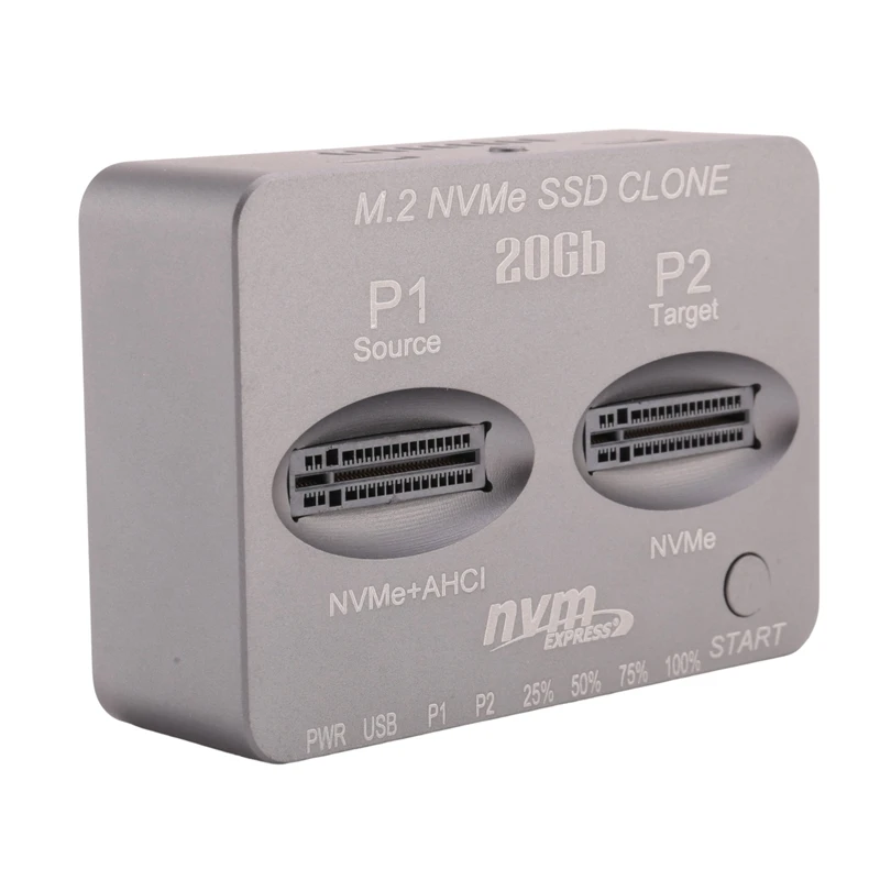 M.2 NVME SSD 클론 듀얼 베이 Nvme 도킹 스테이션, M2 SSD 및 M 키 SSD용 C 타입 외장 하드 디스크 박스, USB3.2 Gen2