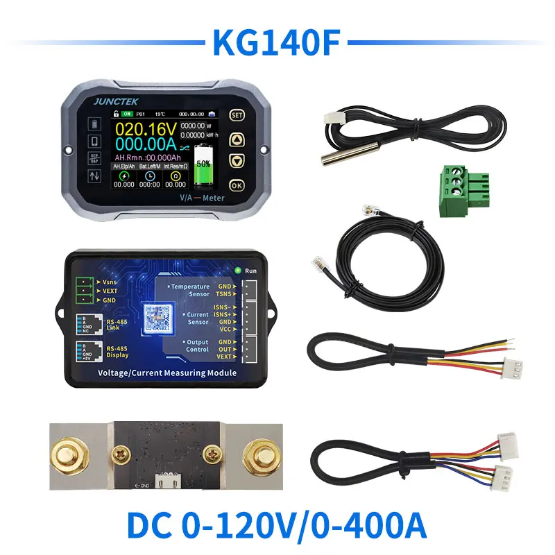 Battery Monitor Bluetooth KG140F DC 0-120V 100A 400A Battery Tester Voltage Current VA Battery Coulomb Meter Capacity Indicator 6