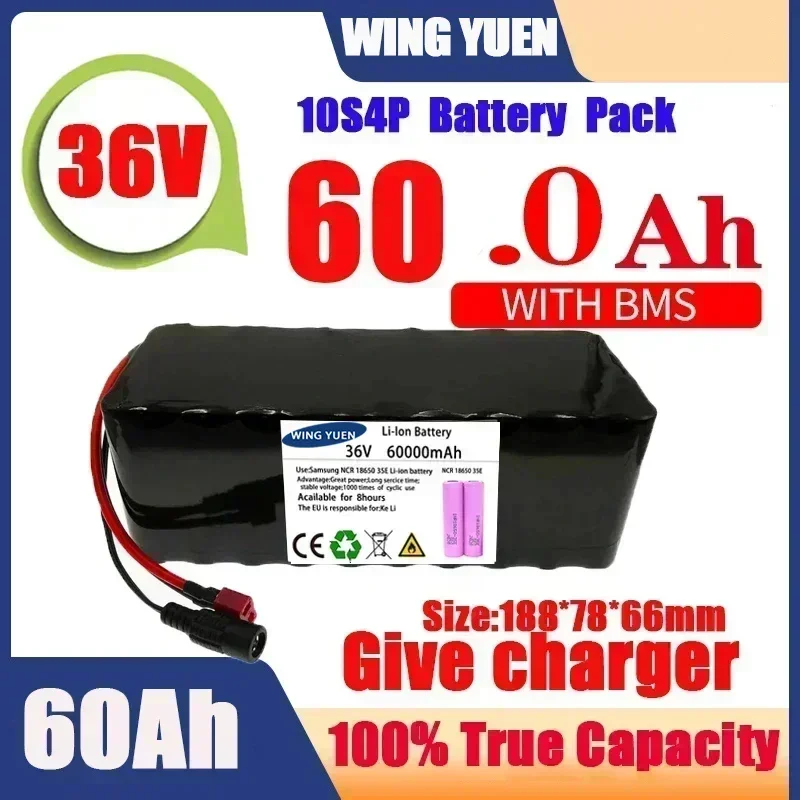 

36V 120Ah Battery Built-in 40A BMS Lithium Battery Pack 36 Volt 2A Charging Battery + Charger