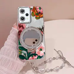 Vivid Flowers Bracelet Holder Phone Case Cover for Narzo 50i Prime (Silver)