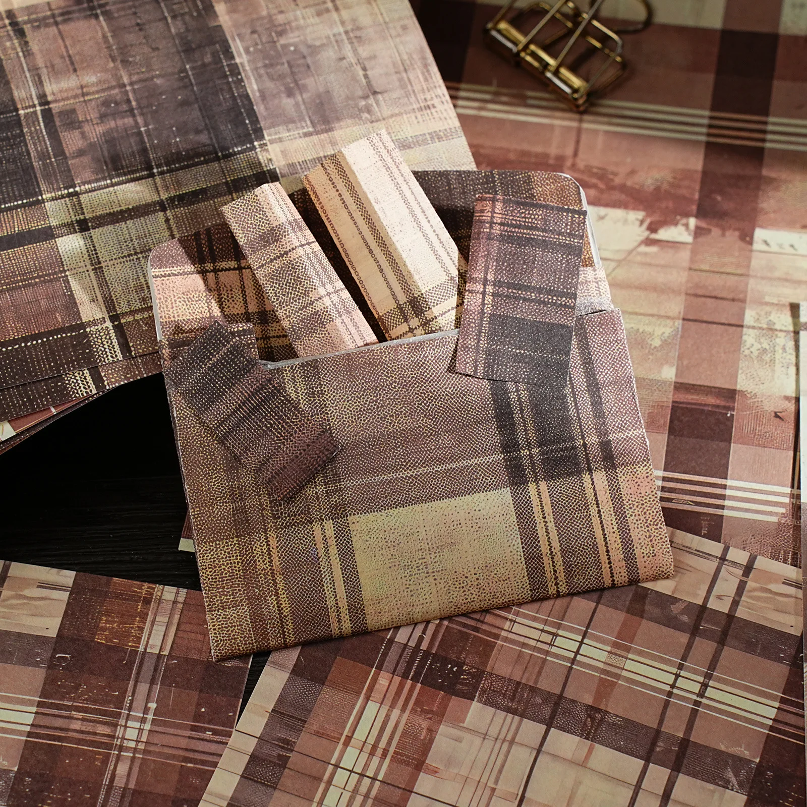 Vintage tartan Material paper 20 pcs Planner Decorative Hand Account Diary Album Scrapbooking accessories Background paper