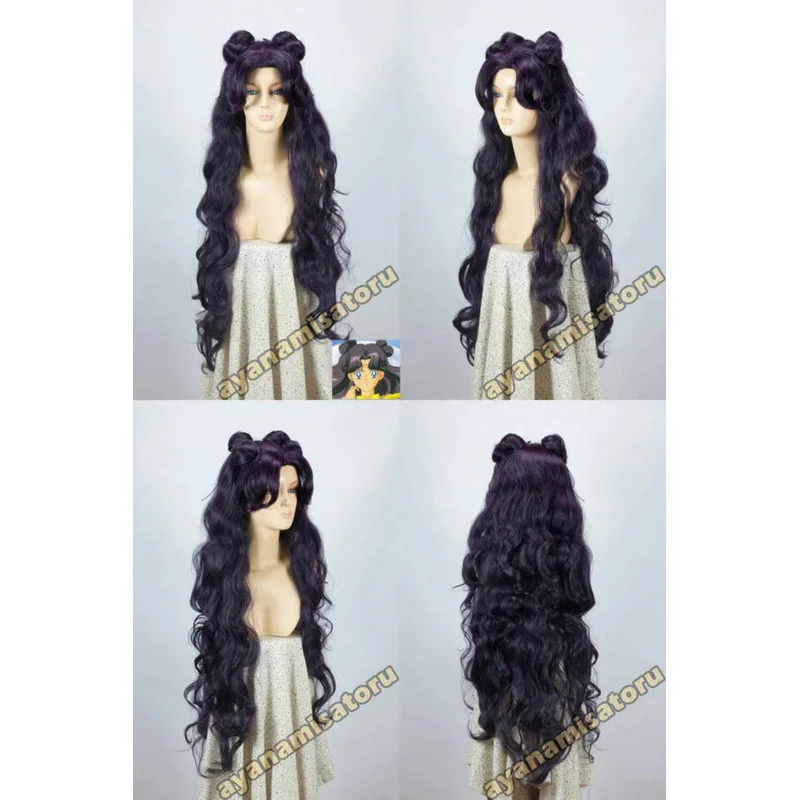 Sailor Moon Luna Artemis Long Purple Bla Wig Cosplay Party Wig