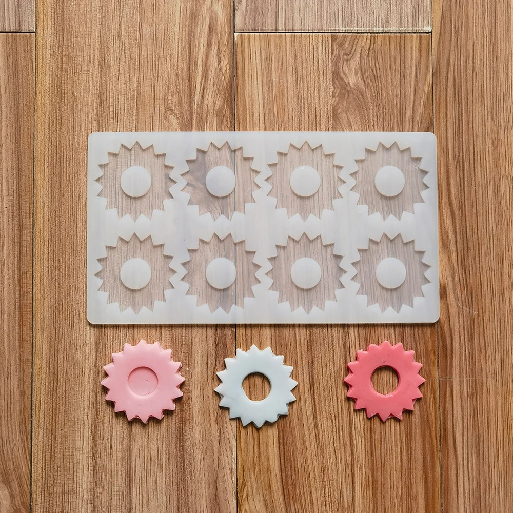 

8 Round flower chocolate silicone mold DIY candy pudding dessert mold cake decoration plug-in kitchen baking utensils