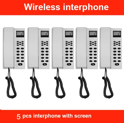 

433Mhz Wireless Audio Secure interphone System Handsets with Screen Extendable 5-way for Warehouse Office Intercom Telephone