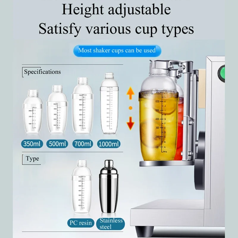 PBOBP With Cups Commercial Boba shaker Bubble Tea Shaker Stainless Steel Double-head Pearl Milk Tea Shaking Machine 5