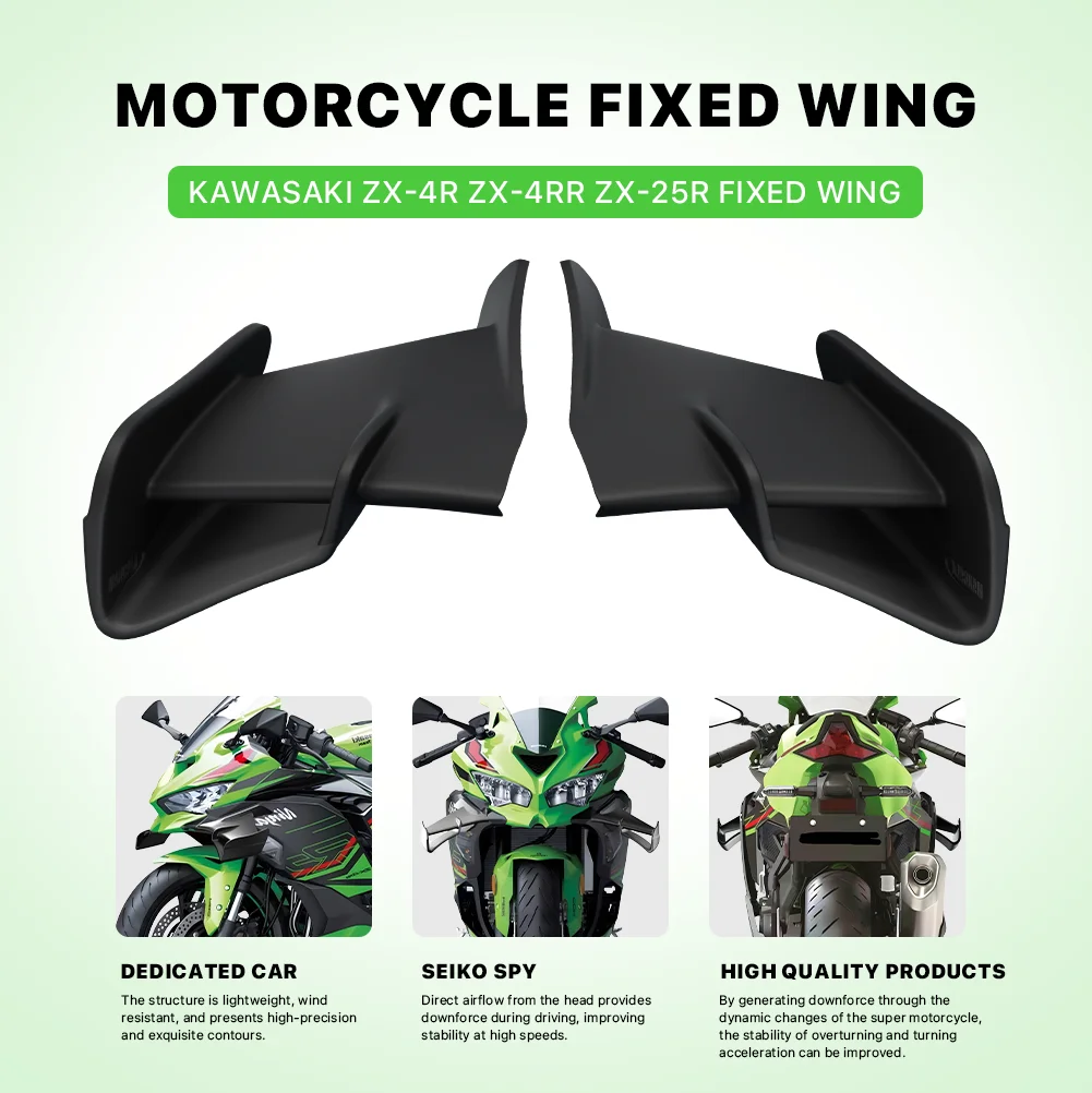 Motorcycle Fixed Wing Spoiler For Kawasaki ZX-4R ZX4R ZX-4RR ZX4RR