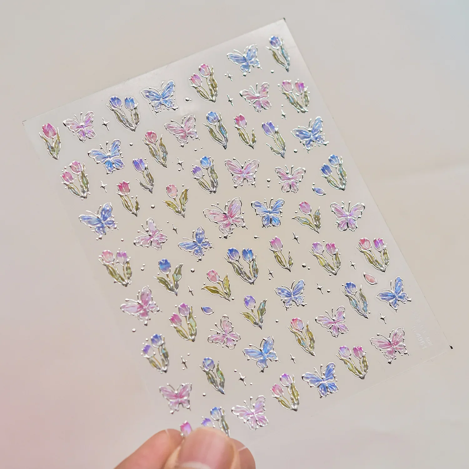 Gold Leaf White Flower Bouquet Floral Tulip 5D Nail Art Sticker Decals