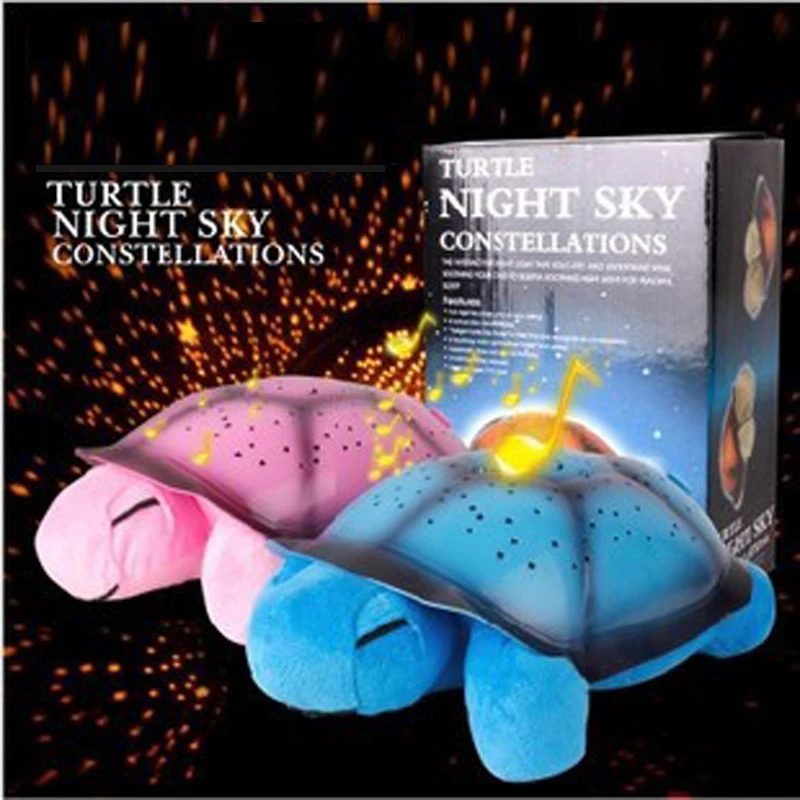 

Tortoise Starry Sky Projector Lamp With Music Star Night Light Plush Toys Galaxy Star Projector Light Kids Gifts