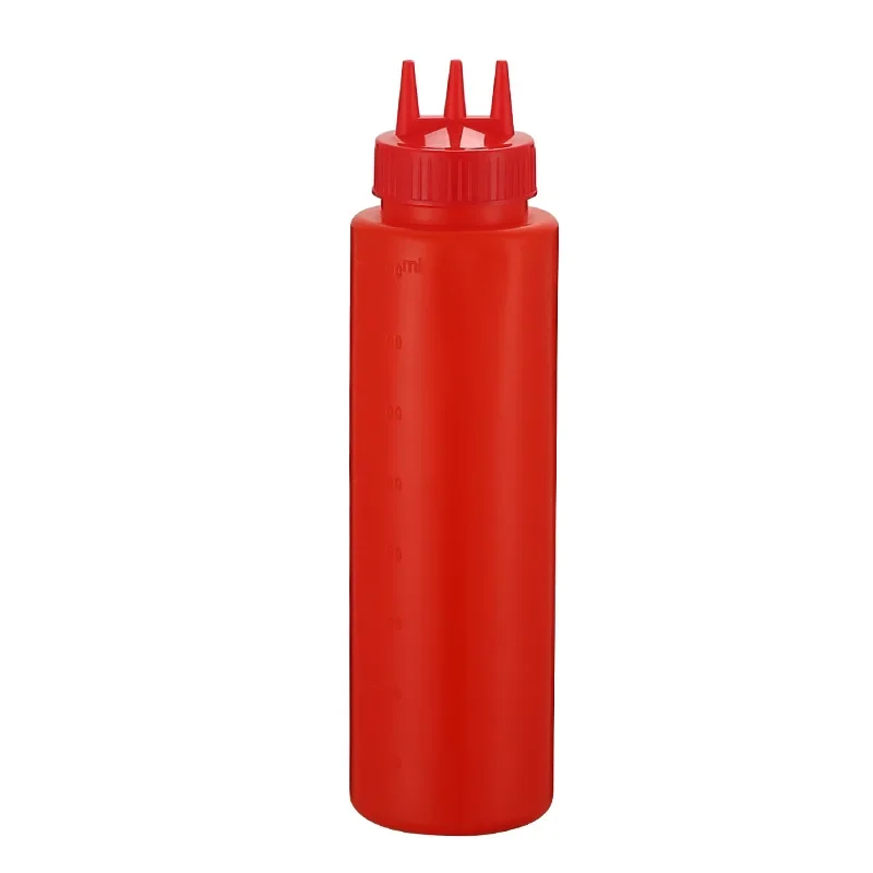 Squeeze Bottle 3 Holes Tomato Mustard Bottle Condiment Dispenser Sauce Vinegar Ketchup Cruet Sauces Container  Sauce Bottle