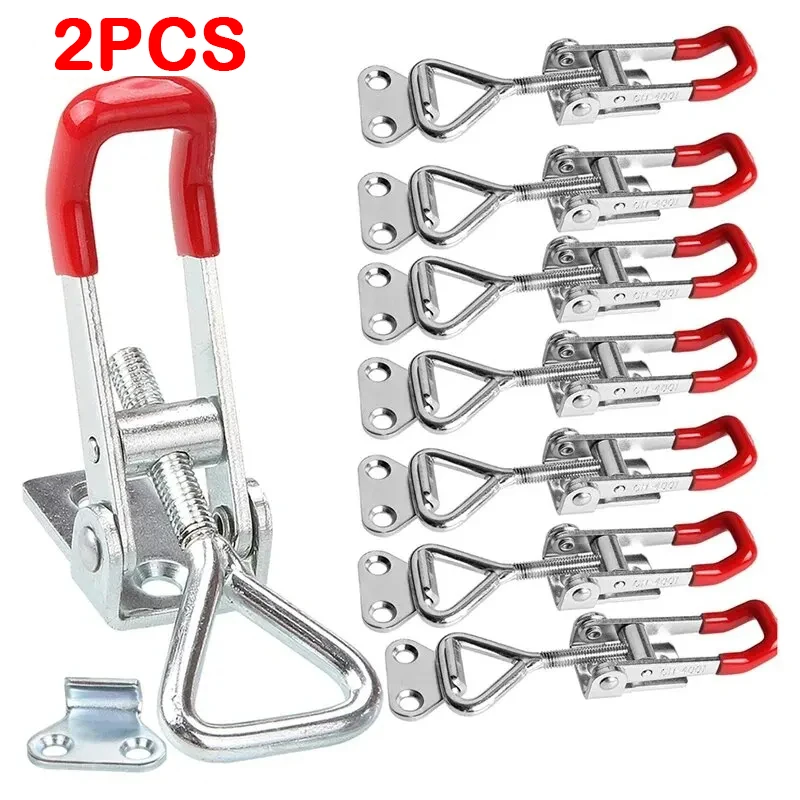 Buckle Clamp 2PCS Heavy Iron Adjustable Buckle Lock Clamp Box Buckle Clamp Door Bolt Type Quick Accessory Horizontal Catch Clas