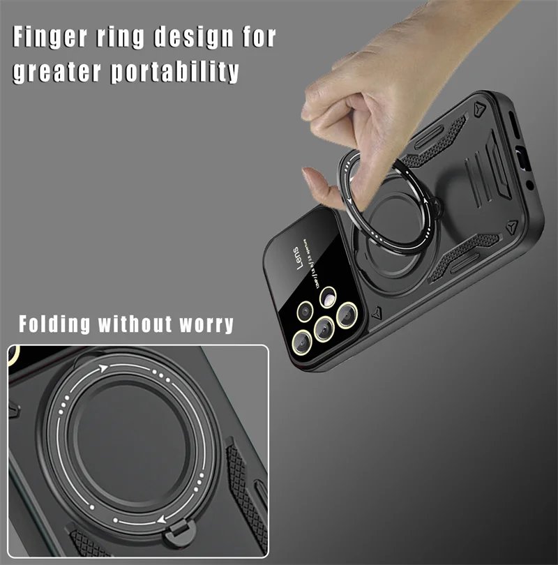 حافظة لهاتف سامسونج A52 حامل مغناطيسي حامل حلقي حا...