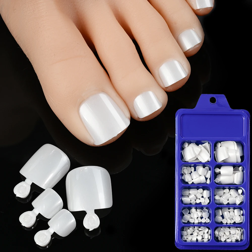 120 Stück Glänzend Schwarze Aufklebbare Zehennägel Kurze Eckige Vollabdeckung Künstliche Zehennagelspitzen für Sommer Damen Falsche Fußnagelverlängerung – Detail 16