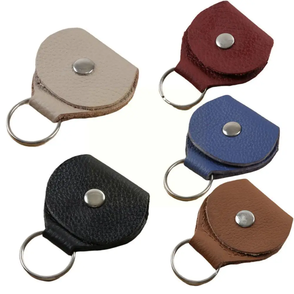 Guitar Pick Holder Genuine Leather Guitar Accessories Bag Shape Keychain Plectrum Cases 1Pcs Guitarra X2S6