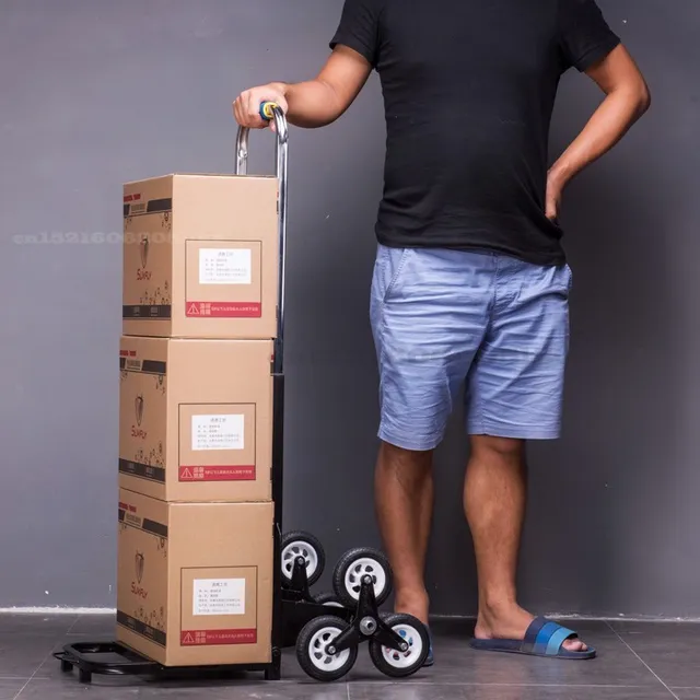 Hand Cart Push Car Heavy King Moving Cargo Trailer Húzza Meg Az Árukat A Lépcsőn - Image 3