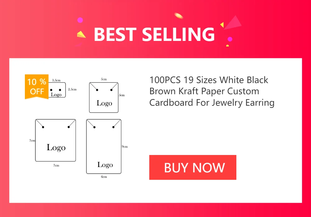 50PCS 6X7CM Blank White Black Brown Hexagonal Cardboard For Stud Earrings Jewelry Display Cards Small Business Packaging Supply