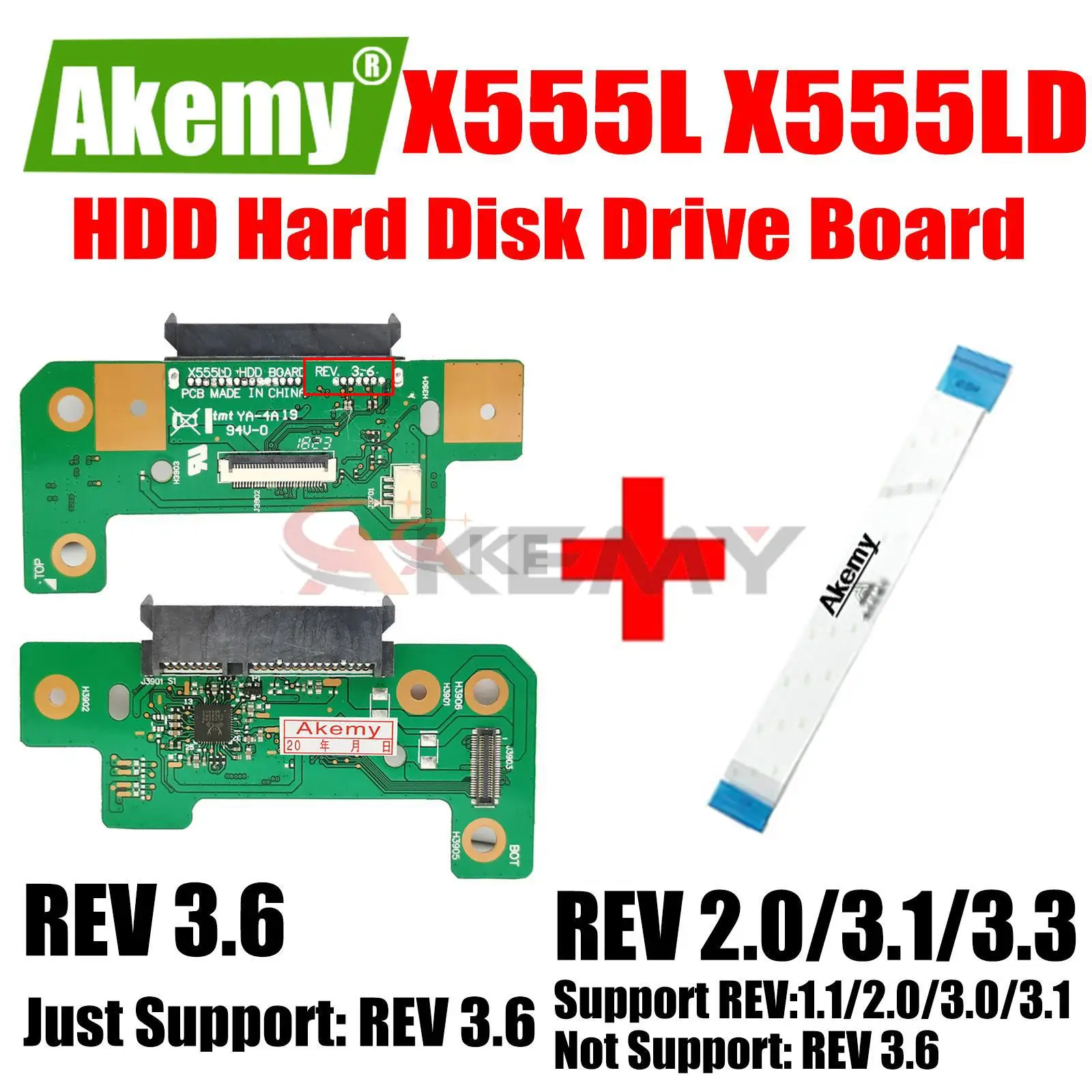 Rev 3.3 3.6 Placa Hdd para For Asus X555l X555ld Portátil Hdd Disco Rígido Placa Versão 100 Testado Navio Rápido Novo X555ld